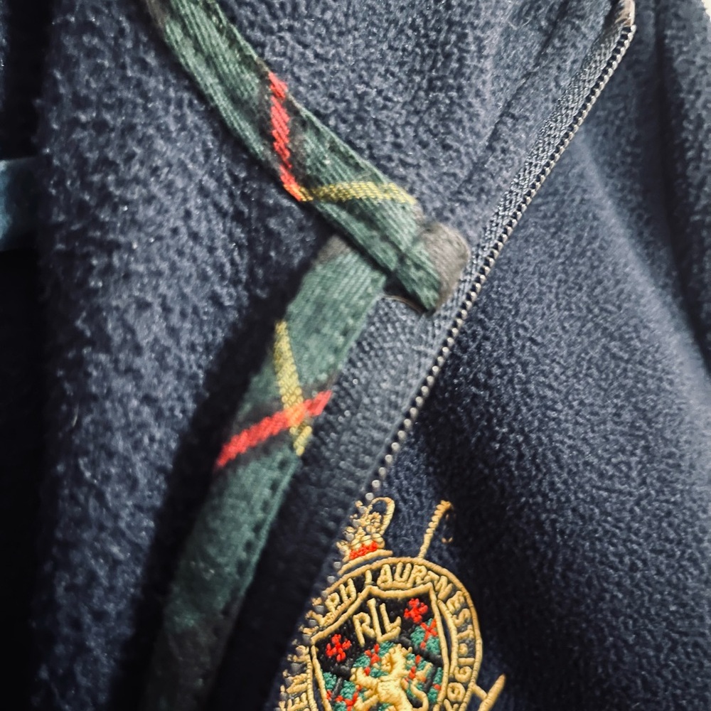 “Lauren” by Ralph Lauren Navy Fleece with Gold Crest - Women’s L - Picture 5 of 5